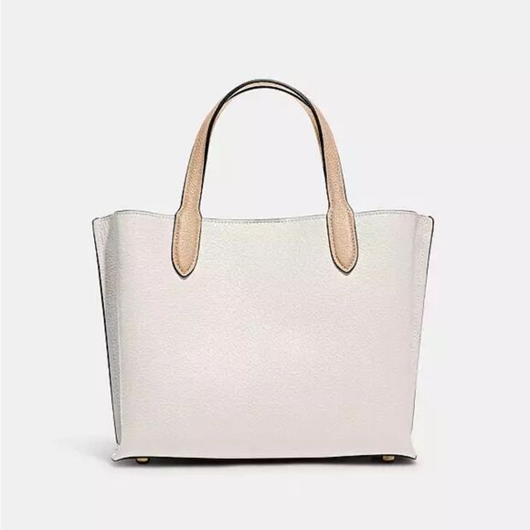 COACH Willow 24 Colorblock Leather Tote, Chalk, NWT - Picture 7 of 16